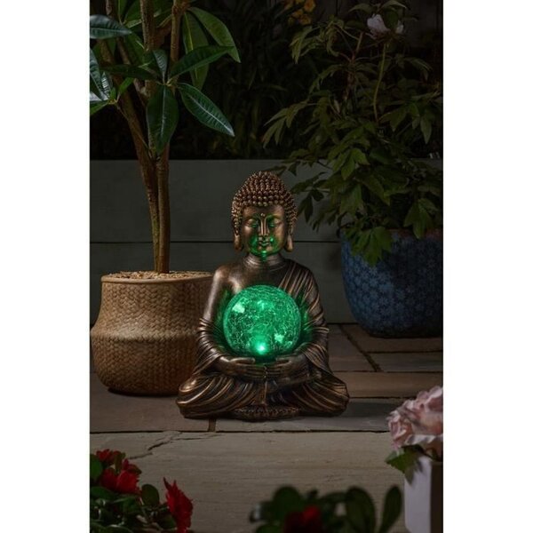 Buddha et Globe - 35 x 26 x 23 cm - 10 LED blanc