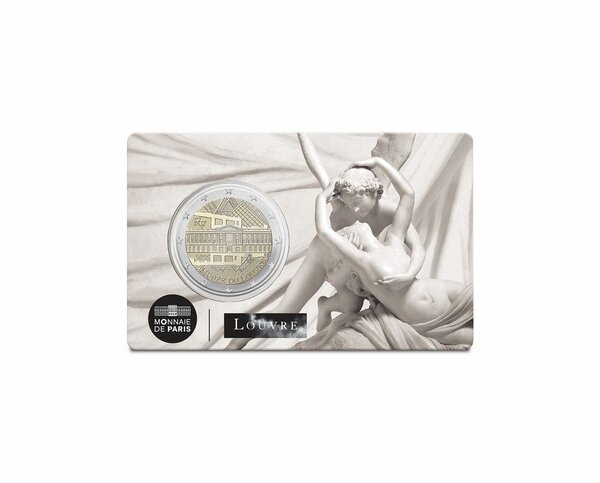 Musée du Louvre - L'Amour et Psyché à demi couchée - Monnaie de 2€ commémorative