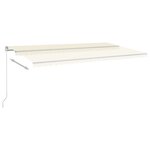 vidaXL Auvent automatique et capteur de vent et LED 6x3 5 m Crème