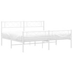 vidaXL Cadre de lit métal sans matelas et pied de lit blanc 183x213 cm