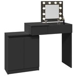 vidaXL Coiffeuse avec LED noir 115x37x110 5 cm