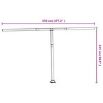 vidaXL Jeu de poteaux d'auvent blanc 450x245 cm fer