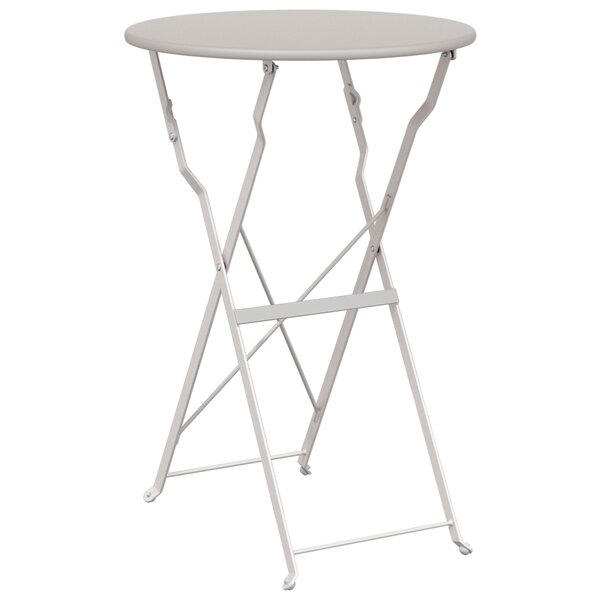 vidaXL Table bistrot pliante Beige Ø50x71 cm en acier recouvert de poudre
