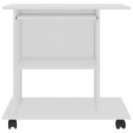 vidaXL Bureau d'ordinateur Blanc 80x50x75 cm Bois d'ingénierie