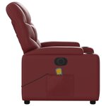 vidaXL Fauteuil de massage inclinable électrique rouge bordeaux