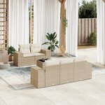 vidaXL Salon de jardin avec coussins 6 Pièces beige résine tressée