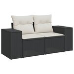 vidaXL Salon de jardin 9 Pièces avec coussins noir résine tressée