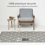 Tapis extérieur terrasse réversible - Tapis de jardin imperméable et résistant UV - Géométrique - Gris - 120x180 cm - HOMESCAPES
