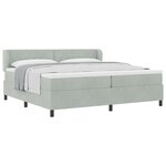 Lit coffre vidaXL avec matelas Gris clair 200x200 cm Velours