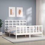 vidaXL Cadre de lit sans matelas blanc 160x200 cm bois de pin massif