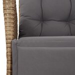 vidaXL Ensemble à manger de jardin coussins 5 Pièces mélange beige rotin