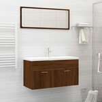 vidaXL Ensemble de meubles de salle de bain 2 Pièces Chêne marron