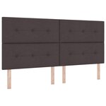 Lit à ressort vidaXL avec matelas et LED Marron foncé 200x200 cm Tissu