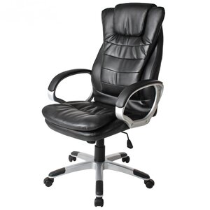 Fauteuil de bureau chaise siège classique ergonomique confortable réglage en hauteur noir 08_0000350
