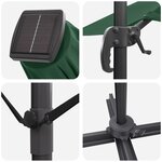vidaXL Parasol déporté vert Vert Polyester  Métal Grand Hauteur réglable