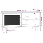 vidaXL Meuble TV Noir 80x30x40 cm Bois de pin massif et rotin naturel
