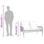 vidaXL Salon de jardin 4 Pièces avec coussins gris résine tressée