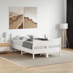 vidaXL Cadre de lit sans matelas blanc 120x190 cm bois de pin massif