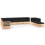 vidaXL Salon de jardin 11 Pièces avec coussins anthracite Pin massif