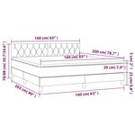 vidaXL Sommier à lattes de lit avec matelas LED Crème 160x200 cm Tissu
