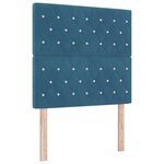 vidaXL Lit à Ressorts avec Matelas & Banc Bleu Foncé 100x200 cm Velours