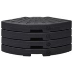 vidaXL Socle de parasol en forme d'éventail 4 Pièces Noir