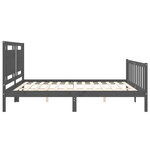 vidaXL Cadre de lit sans matelas gris 200x200 cm bois massif de pin