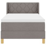 vidaXL Lit à sommier avec matelas taupe 100x200 cm tissu