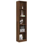 vidaXL Bibliothèque 5 niveaux Chêne marron 40x24x175cm Bois ingénierie