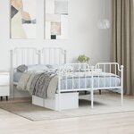vidaXL Cadre de lit métal sans matelas et pied de lit blanc 120x190 cm