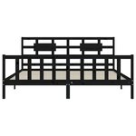 vidaXL Cadre de lit sans matelas noir 200x200 cm bois massif de pin
