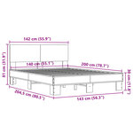 vidaXL Cadre de lit sans matelas sonoma gris 140x200 cm