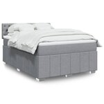 vidaXL Sommier à lattes de lit avec matelas Gris clair 160x200cm Tissu
