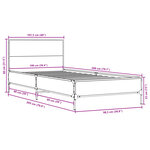 vidaXL Cadre de lit sans matelas sonoma gris 100x200 cm