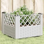 vidaXL Jardinière avec piquets blanc 43 5x43 5x43 5 cm PP