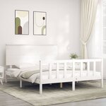 vidaXL Cadre de lit sans matelas blanc bois de pin massif