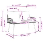 Banc de jardin vidaXL Noir 114x64x78 cm Poly Rattan