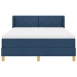 Lit à ressorts vidaXL avec matelas bleu 160x200 cm en tissu