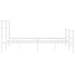vidaXL Cadre de lit métal avec tête de lit/pied de lit blanc 183x213cm