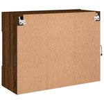 vidaXL Meuble TV mural avec lumières LED chêne marron 78 5x30x60 5 cm