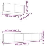 vidaXL Ensemble de meubles TV 3 Pièces Gris béton Bois d'ingénierie