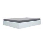 Lit coffre adulte 160 x 200 cm - Simili Blanc - Sommier inclus