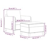 vidaXL Fauteuil avec repose-pied Crème 60 cm Velours