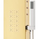 vidaXL Système de panneau de douche acier inoxydable doré incurvé