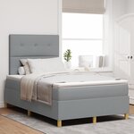 vidaXL Lit à ressorts avec matelas gris clair petit lit double en tissu