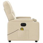 vidaXL Fauteuil inclinable de massage électrique crème tissu