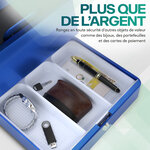 ACROPAQ Caisse monnaie 30x24x9cm- Coffret Monnaie en Acier- Monnayeur  2 clés  Compartiments à monnaie- Poignée de Transport Robuste