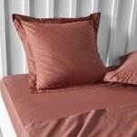 Taie d'oreiller - 63 x 63+5 cm uni - Terracotta
