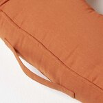 Coussin bouée en velours de coton - Orange - HOMESCAPES