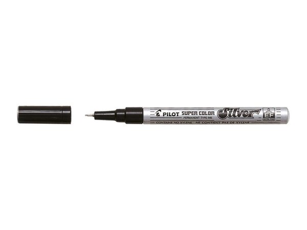 Marqueur permanent Super Color Pointe extra fine Argent x 12 PILOT